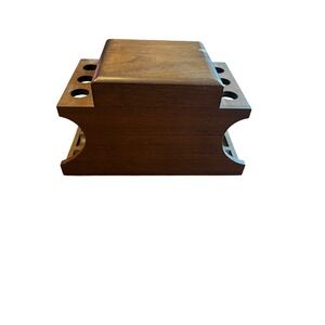 Vintage Wooden Pipe Stand Humidor Storage Box Organizer
